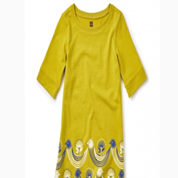 Tea Collection Girls Iona Graphic Dress size 8 in Citronelle - Picture 1 of 4